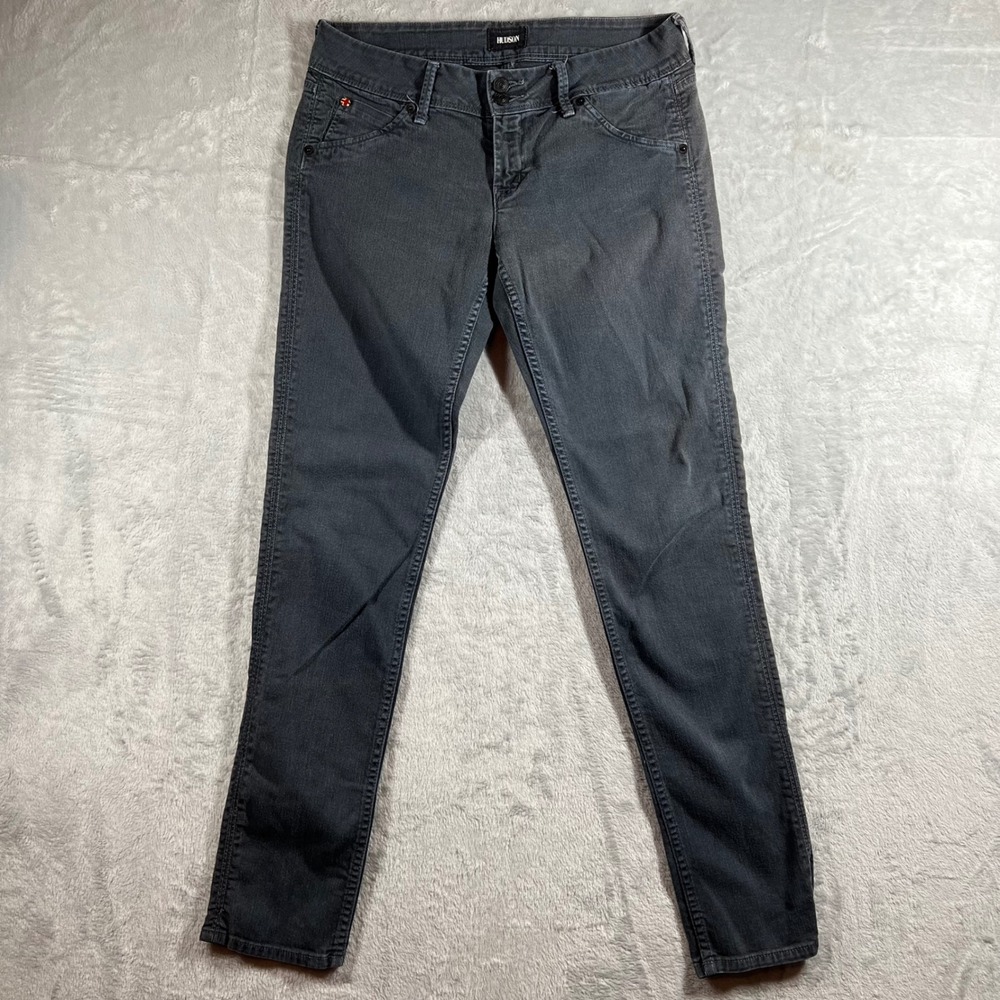 Hudson Womens Collin Skinny Jeans Charcoal‎ Grey Flap Pocket Size 28